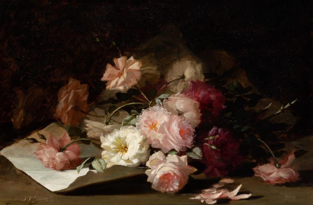 Rose su un tavolo